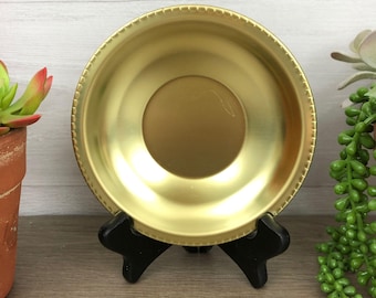 Gold Electroplate Candle Saucer, Candle Plate Stand for 3″ or Less Candle, Deep Candle Holder