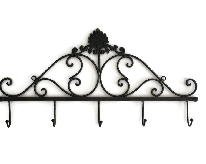 Wrought Iron Wall Hanger Ornate Coat Hanger Etsy