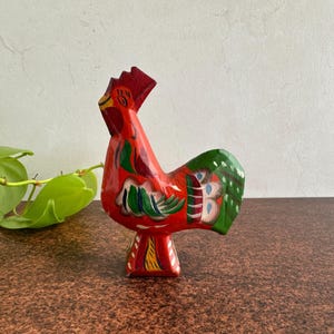 Nils Olsson Wooden Rooster Miniature, 1970s Dala Rooster, Hand-Carved Swedish Figurine 5.0 (466)