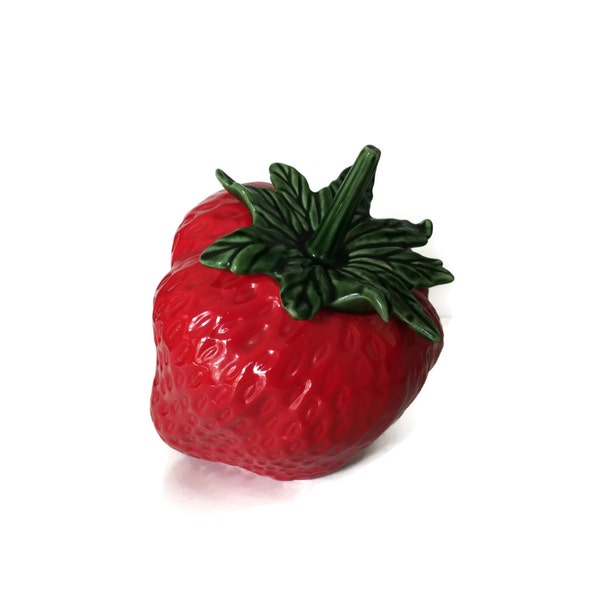 Ceramic Strawberry Cookie Jar  c1994