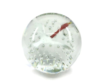 Vintage Gentile Controlled Bubble Art Glass Paperweight with Goose in Flight , Office Décor, Desk Accessory, Studio Glass