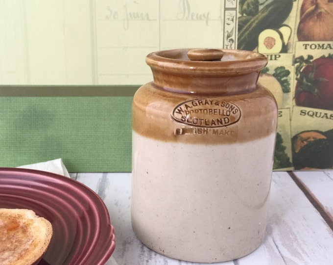 Antique Stoneware Jam Jar WA Gray & Sons Portobello Pottery Etsy