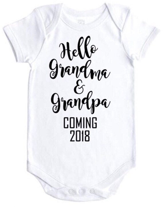 hello grandma and grandpa onesie