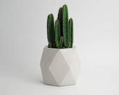 ORE IN GRAY | Geometric Concrete Vase - Planter - Pot - Utensil Holder