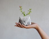 FORMA | Small Marble Planter - Concrete Geometric Planter - Marble decor