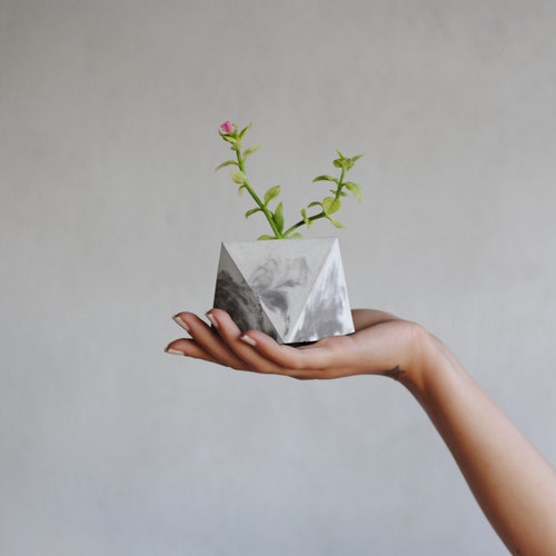 FORMA Small Marble Planter Concrete Geometric Planter Etsy