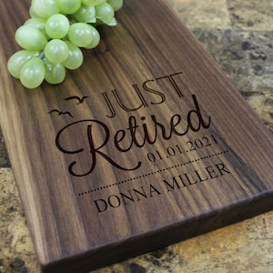 Handmade Cheese Board Personalized Modern Retirement Design 992-Wedding & Anniversary Gift for Couples-Housewarming and Closing Present image 1