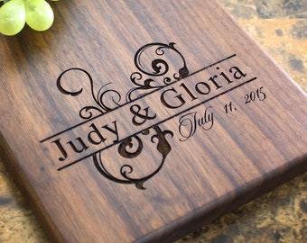 Handmade Cheese Board Personalized Artistic Swirl Design #206-Wedding & Anniversary Gift for Couples-Housewarming and Closing Present