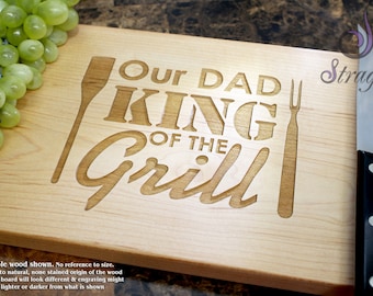 Custom Cutting Board, Personalized Cutting Board, King of the Grill, Anniversary Gift, Housewarming Gift, Birthday Gift, Corporate Gift. 506