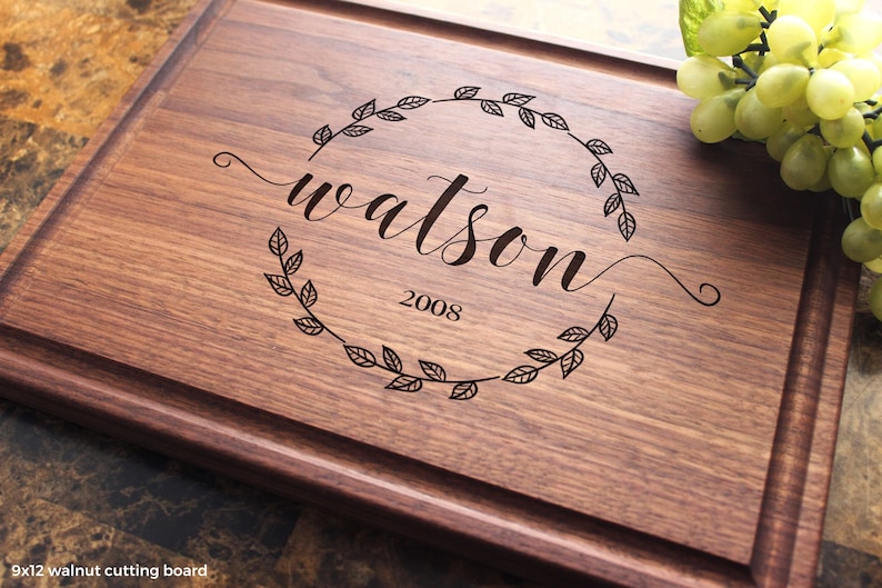Bridal Shower Housewarming Bride 938 Anniversary Wedding Groom Engagement Personalized Engraved Cutting Board