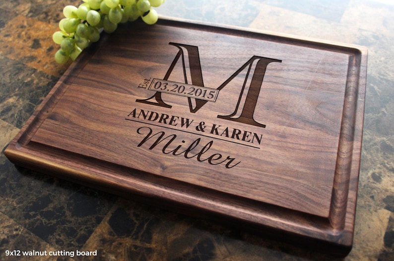 Personalized Monogram Engraved Cutting Board  Wedding image 0: great love gifts