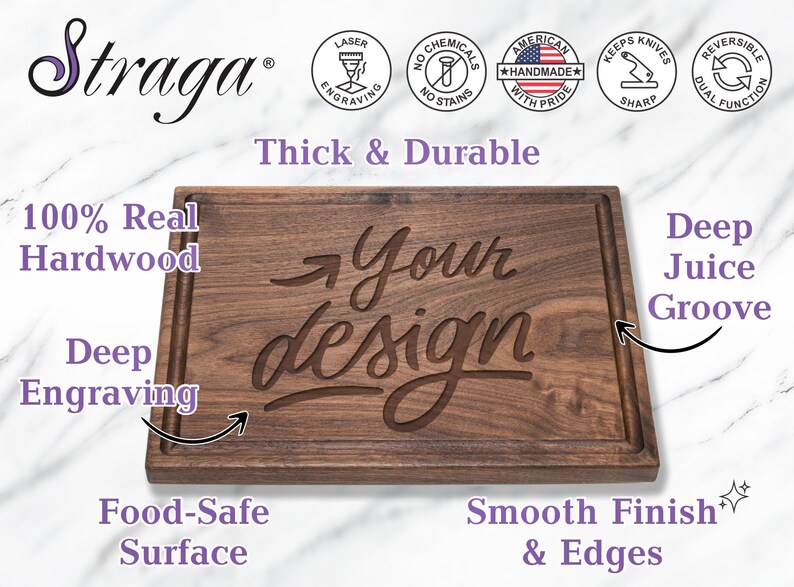 Handmade Cutting Board Personalized Dad's Grill Design 515 Father's Day Gifts for Grill Masters zdjęcie 4
