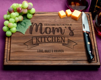 Mom's Kitchen Personalized Handmade Cutting Board Design #116 - Gorgeous Gifts for Mother's Day, Best Presents for Moms from kids