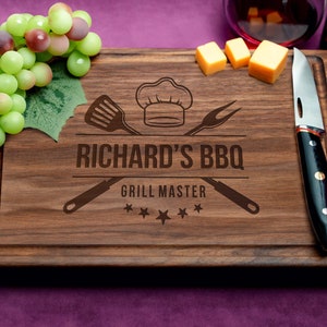 Handmade Cutting Board Personalized Grill Master Design 514 Unique Gifts for Father's Day image 8