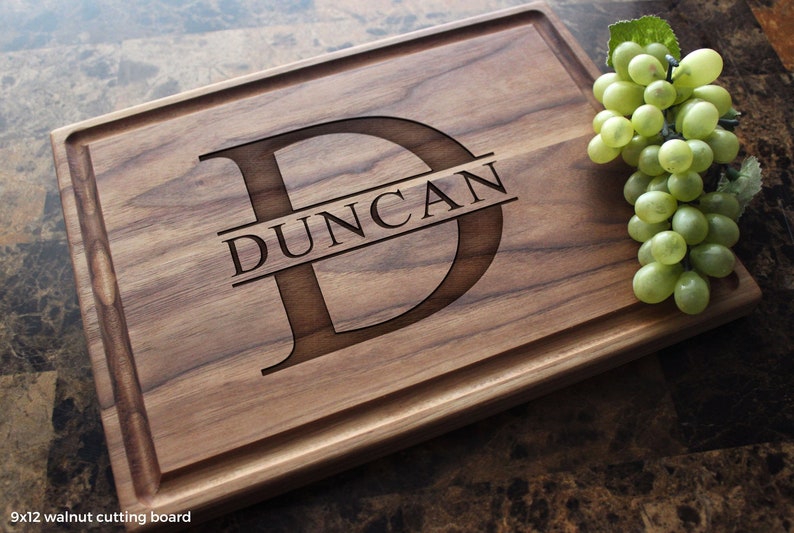 Handmade Cutting Board Personalized Monogram Name Design 201-Wedding & Anniversary Gift for Couples-Housewarming and Closing Present image 10