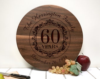 Personalized, Engraved Natural Wood Sign with Family Stamp Design for Housewarming or Anniversary Gift. 011