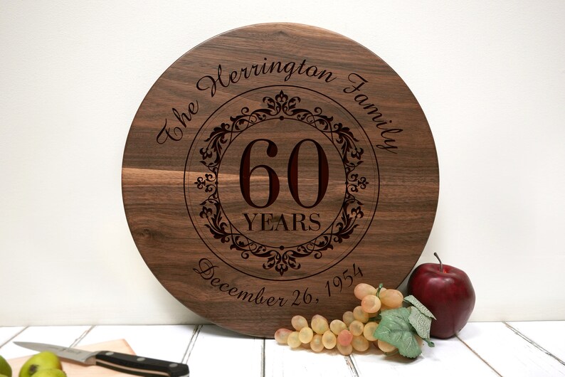 Personalized, Engraved Natural Wood Sign with Family Stamp Design for Housewarming or Anniversary Gift. 011 image 1
