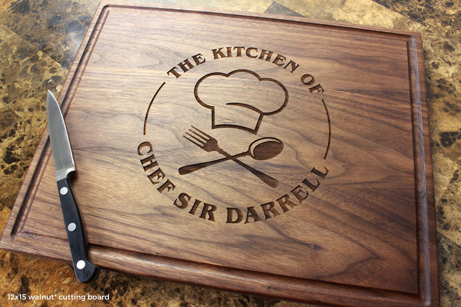 Handmade Cutting Board Personalized Chef's Kitchen Design - Etsy