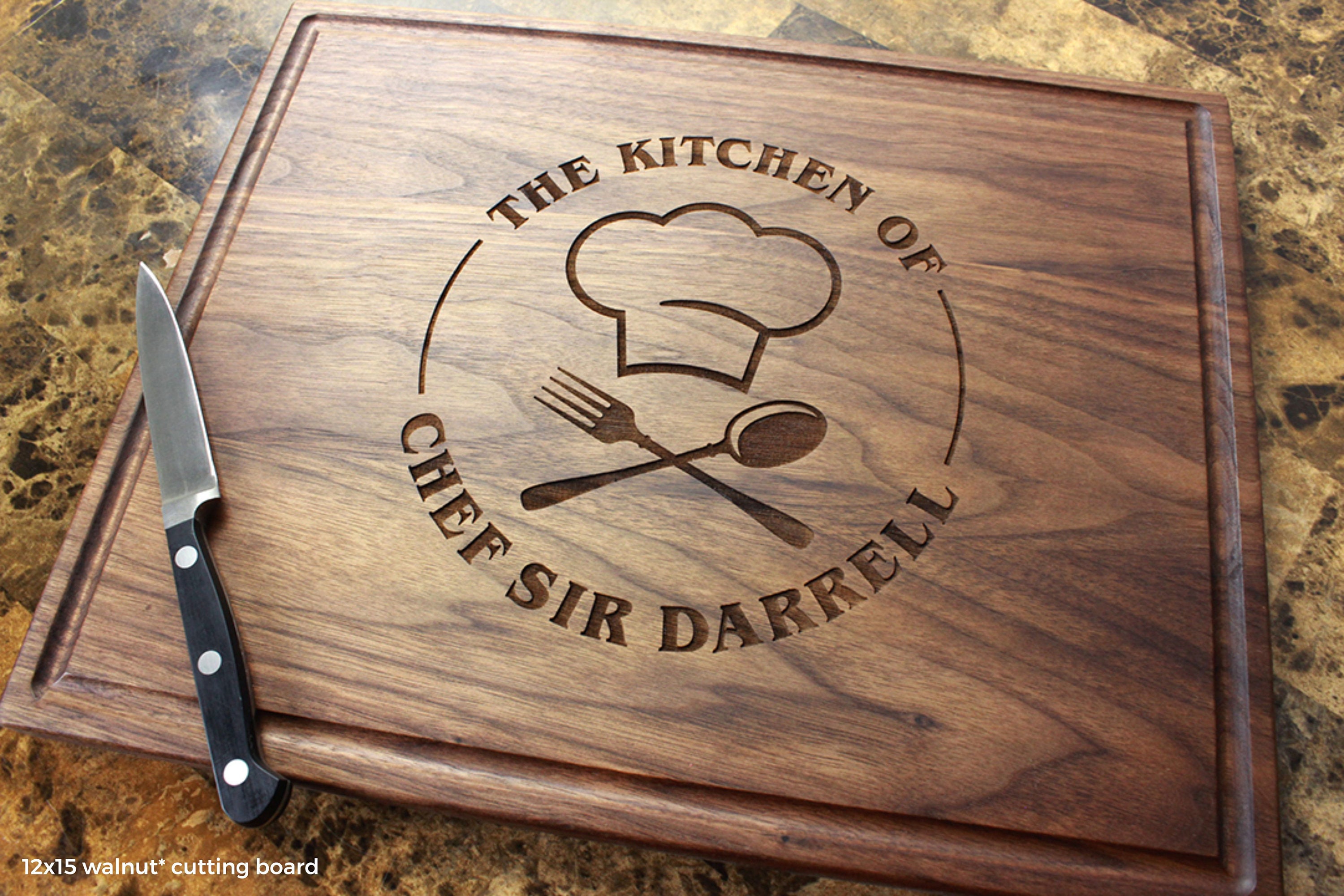 Personalized Engraved Chef Cutting Board Custom Etsy