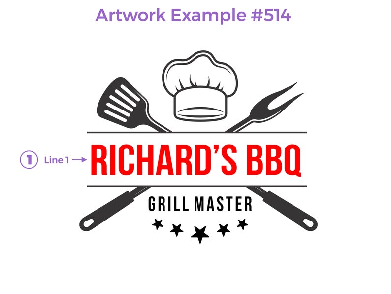 Handmade Cutting Board Personalized Grill Master Design 514 Unique Gifts for Father's Day image 2