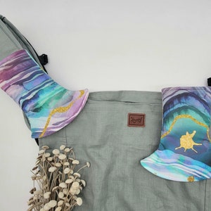 Curved Drool Pads, Jade Geode Gemstone Fabric. Curved Pads Fits Tula, Artipoppe, Happy Baby, Sakura Bloom, Ergo and Many Other Brands.