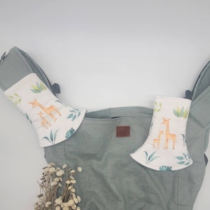 Curved Drool Pads, Baby and Parent Giraffe Fabric. Curved Pads Fits Tula, Happy Baby, Artipoppe, Sakura Bloom, Ergo and Many Other Brands,