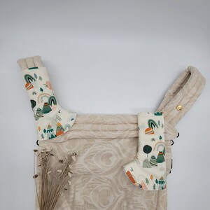 Organic, Timberland in Dawn, Curved Drool Pads. Made to order to fit Artipoppe, Happy, Tula, Sakura Bloom, LIllebaby and many more brands.