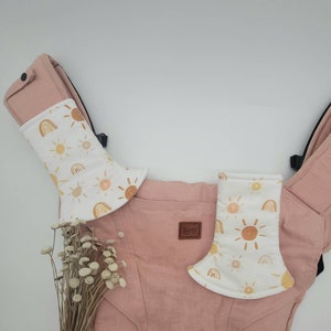 Watercolor Sun and Neutral Rainbows. Curved Pads Fits Happy, Tula, Artipoppe, Sakura Bloom, Ergo and Many Other Brands.