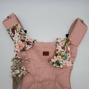Curved Drool Pads, Rifle Paper Co. Blush Florals. Curved Pads Fits Artipoppe, Tula, Happy Baby, Ergo, Sakura Bloom and Many Other Brands.