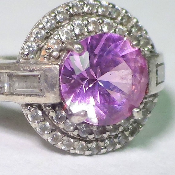 Beautiful  Pink Topaz Sterling Silver Ring Size 5.25
