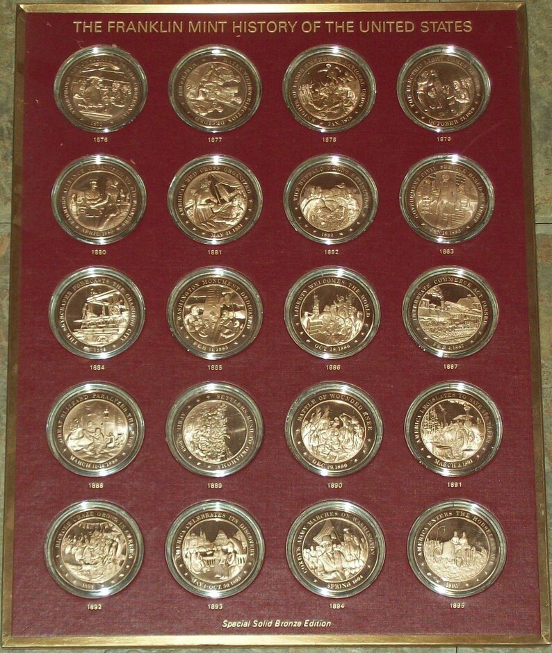 Franklin Mint History of The United States 200 Bronze Coins Etsy