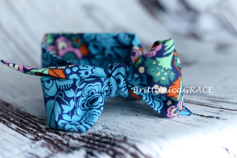 Blue Head Wrap; Colorful Head Wrap; Boho; Baby Headband; Newborn Headband; Toddler Headband; Headwrap; Fabric Headwrap TROPICAL Head Wrap