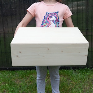 Large Wooden Box Storage Solution for Bedroom Organization Ideas Storage Chest White Decorative Container for Memories Keepsake Box Wedding