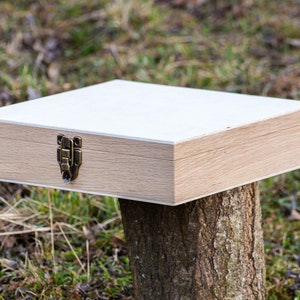 Caja para fotos Caja para recuerdos Caja de cenizas para almacenamiento, Caja de recuerdos de madera, Caja de regalo del padrino, Caja de regalo rústica, interior de 31x31x8 cm