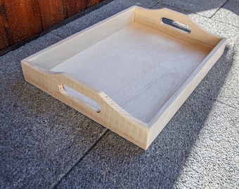 Piatto da portata in legno grezzo, regalo di anniversario, vassoio in legno, vassoio grande in legno 37x28x5 cm (14,5x11x1,5 pollici)