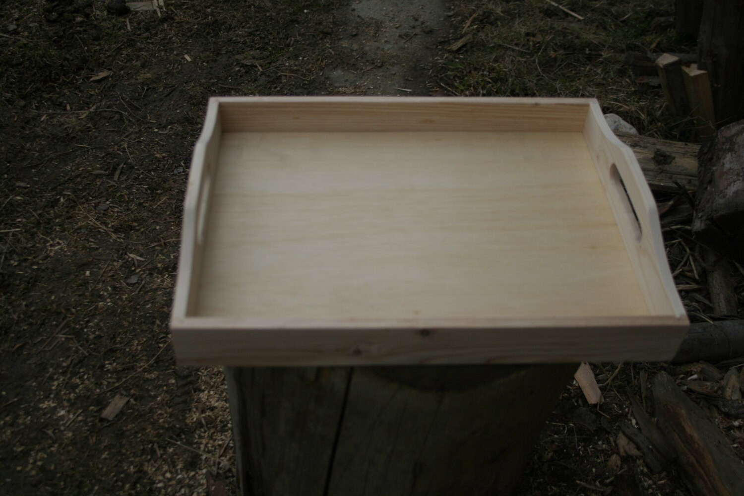 Unfinished wood Serving Tray ottoman tray rustic serving tray Etsy