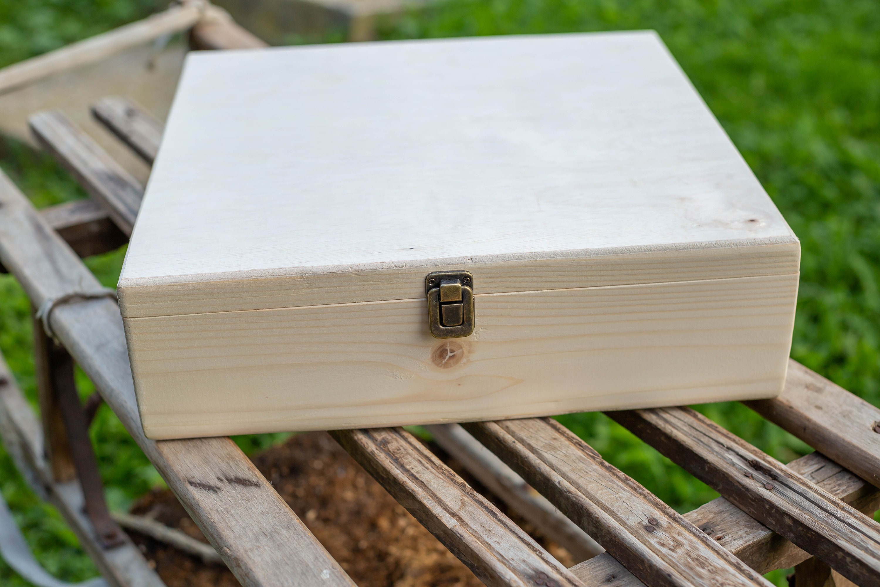 Wood Box With Lid Wood Crate Unfinished Cigar Box Empty Wooden