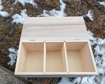 Wooden tea box -gift for her-tea bag organizer-housewarming gift-tea storage-kitchen decor 30x14x11 cm .11.8x5.5x4 inch