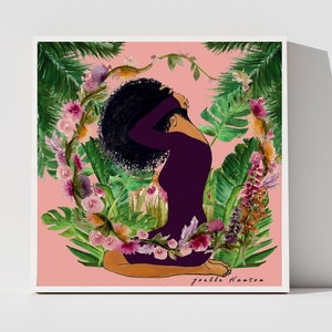 Giclee Print |  Woman and Floral Wreath