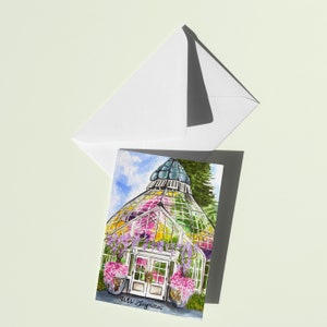 Set of 4 Greeting Cards- Botanical Greenhouse Conservatory