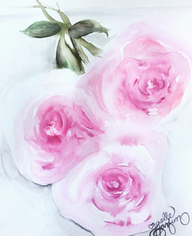 Original Art Hand Painted Custom Floral Watercolor Painting Flower Illustration