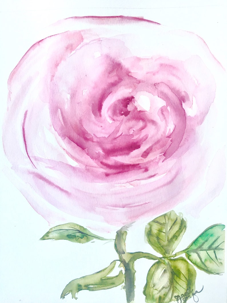 Original Art Hand Painted Custom Floral Watercolor Painting Flower Illustration
