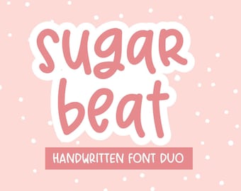 Sugar Beat Handwritten Font | Simple Handwriting Font for Goodnotes Digital Planner or Journaling | Procreate Font
