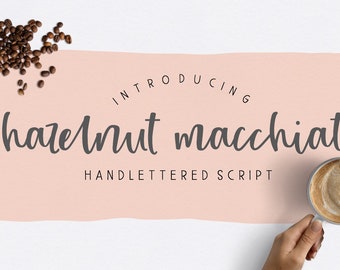 Hazelnut Macchiato Handlettered Script Font, Digital Font Download Installable Font