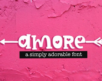 Amore Handwritten Font | Valentine Font | Installable TTF and OTF Font Digital Download | Cricut Font