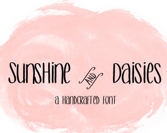 Digital Font Download- MRF Sunshine & Daisies- handwritten font forPersonal or Small Business Commercial Use