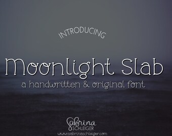 Digital Font Download- Handwritten Font for Commercial Use- Moonlight Slab- Open Type Font otf- Instant Download for Mac & PC
