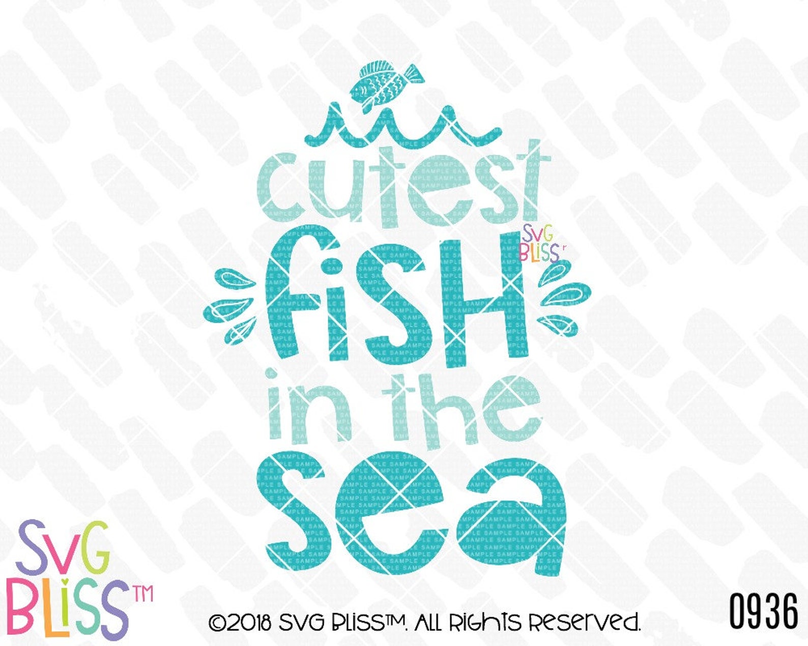Fish SVG DXF Cutest Fish in the Sea Quote SVG Ocean Etsy