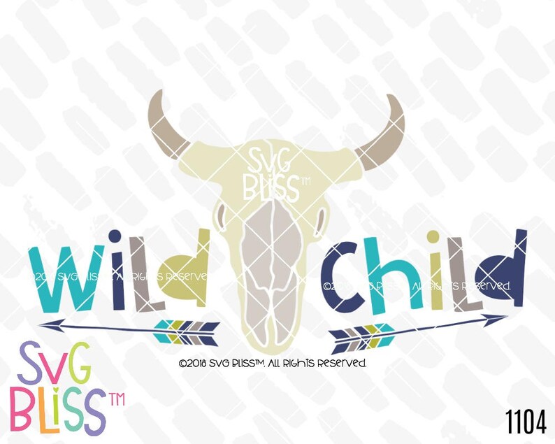 Download Wild Child SVG DXF Cutting File Boho Baby Boy Skull | Etsy