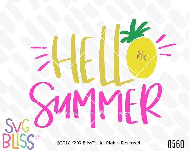 Hello Summer Svg Dxf Pineapple Tropical Vacation Etsy